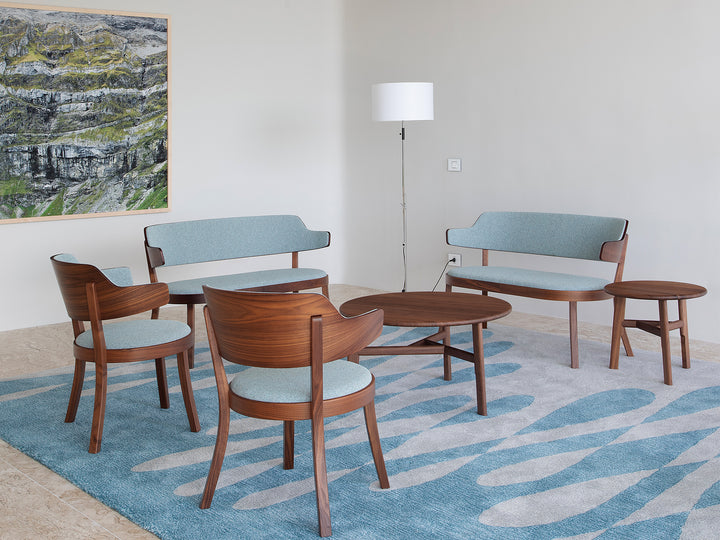 Ruckstuhl Referenzprojekt Rio Residenz Botschafter – Teppich VELVET, Sonderanfertigung in Blau, Detail der Teppichstruktur