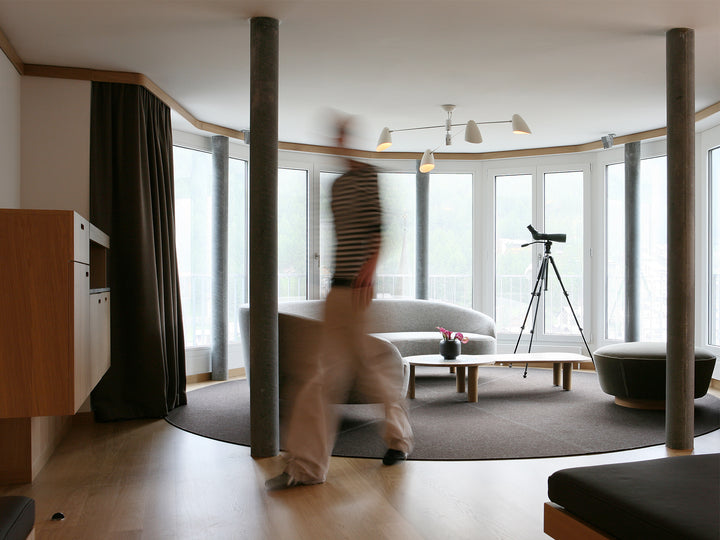 CH Zermatt Hotel Omnia Feltro 737 braun meliert Fernrohr mit Ruckstuhl Feltro