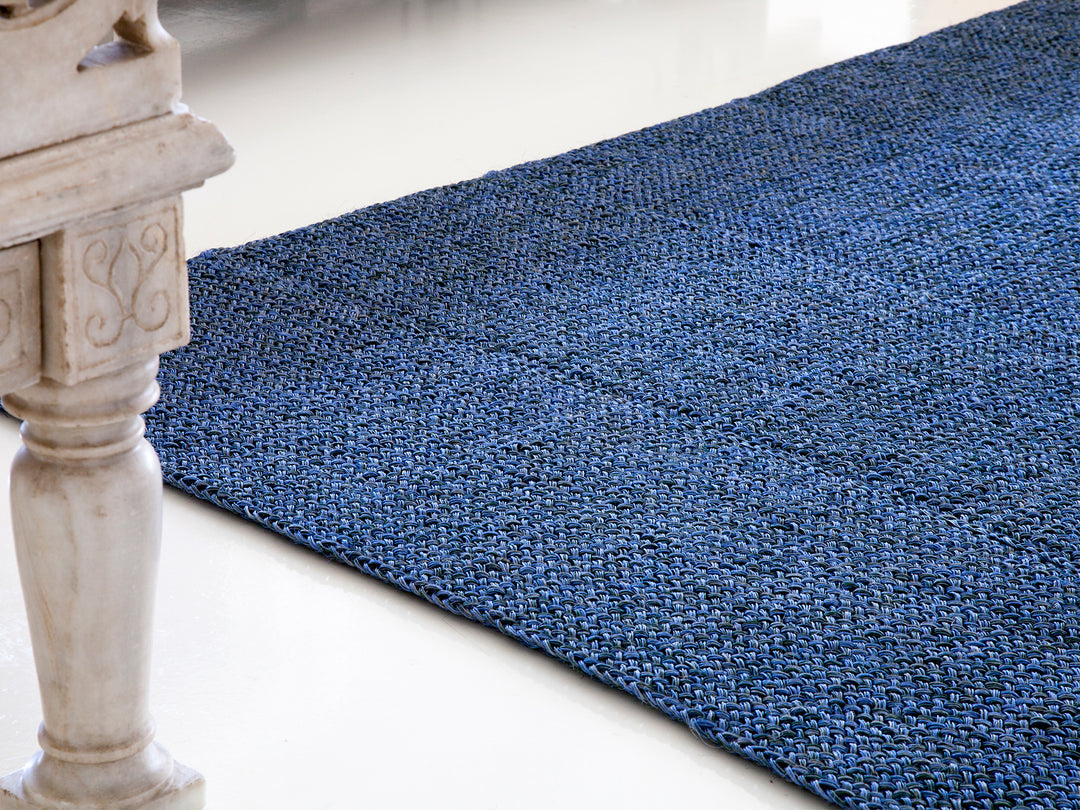Ruckstuhl Teppich Fique Maglia Classico 30261 blaugrün meliert Rand