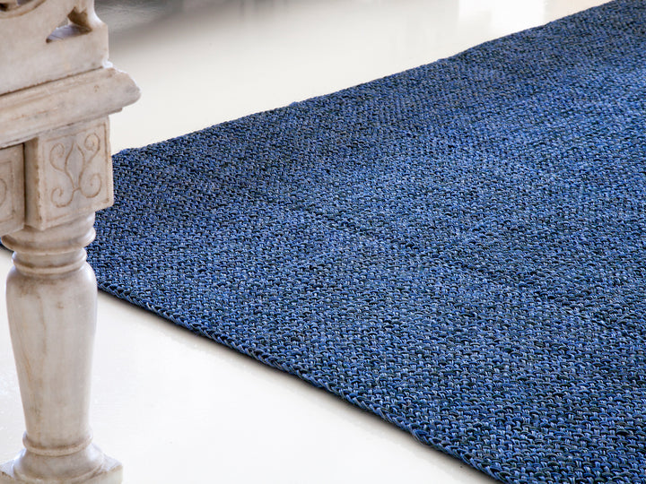 Ruckstuhl Teppich Fique Maglia Classico 30261 blaugrün meliert Rand