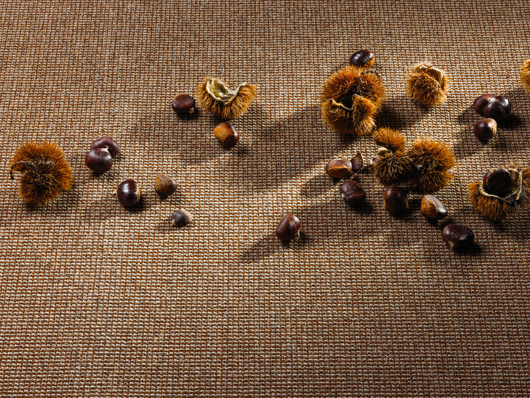 Ruckstuhl Teppich Haargarn Wolle Trap 294 kastanie natur Produktansicht Kastanien