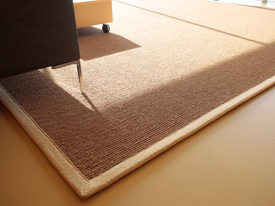 Ruckstuhl Teppich Kokos Calicut 249 natur Wohnzimmer Detailaufnahme