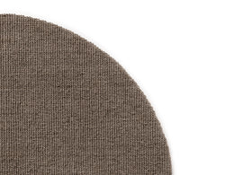 Ruckstuhl Kokosteppich CALICUT in 658 Granit – mit handgefertigter Kante, runde Form
