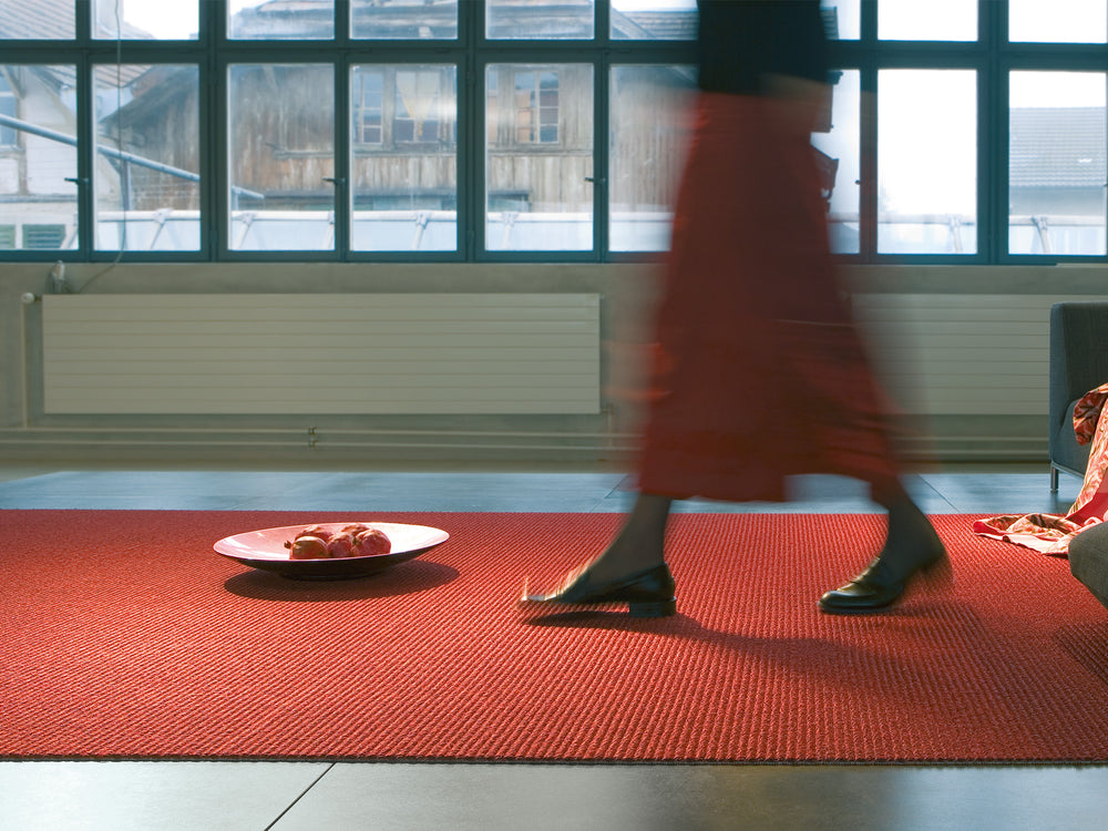 Ruckstuhl Teppich Sisal Manila 10213 imperialrot Läufer silhouette