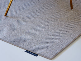 Ruckstuhl Wollteppich HERRINGBONE LARGE in 60367 Beige – mit Satina-Einfassung