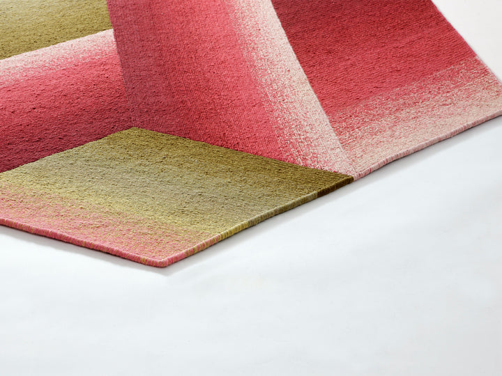 Ruckstuhl Teppich Wolle Logenze 10265 rot grün Produktansicht 1