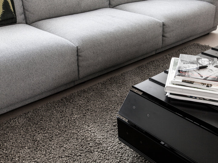 Ruckstuhl Teppich Wolle Piu 659 leinengrau Sofa