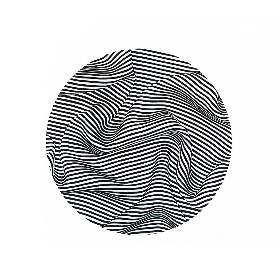 Produktansicht des runden Ruckstuhl STRIPES Designteppichs, Ø 240 cm